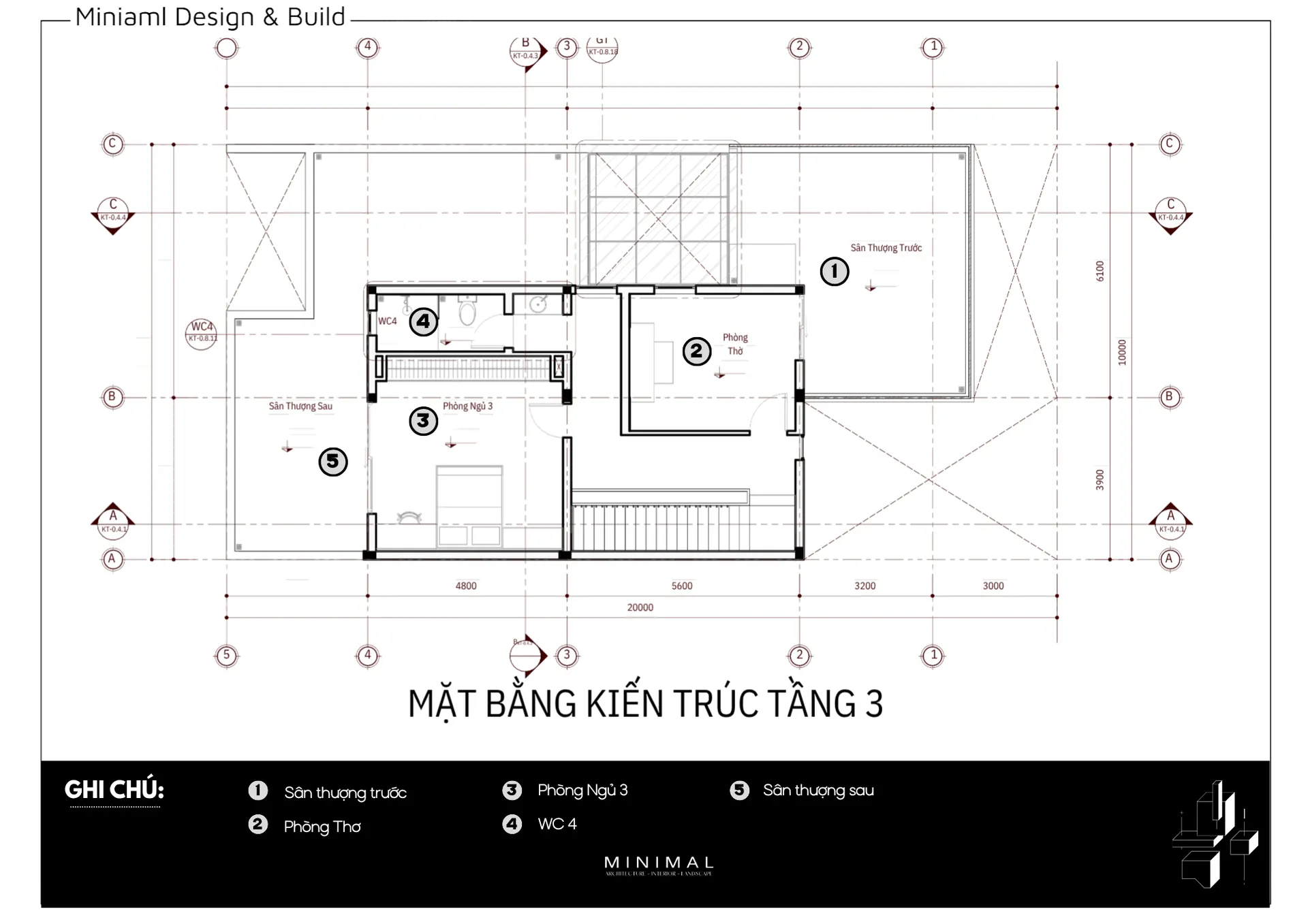 Bo tri mat bang biet thu 3 tang phong cach toi gian 3